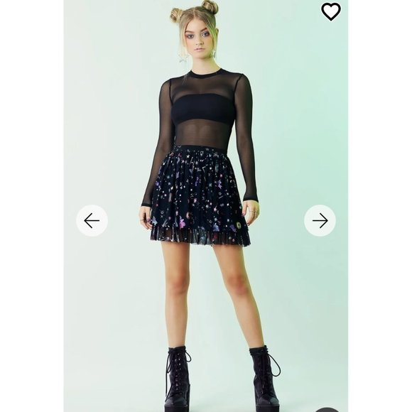 Blackmilk Celestial Sketch Sheer Tier Skirt - Picture 2 of 6